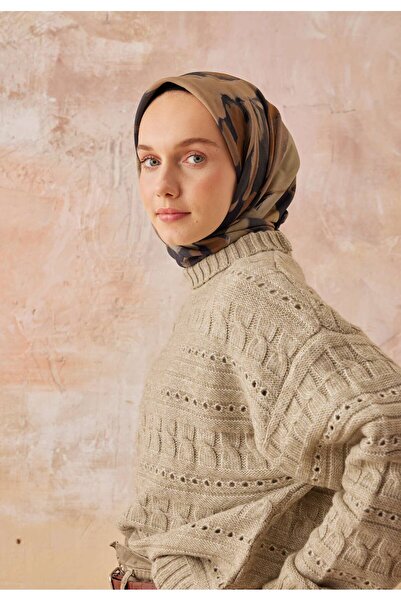 Freshscarfs Noa Desen Pamuk İpek Eşarp Siyah
