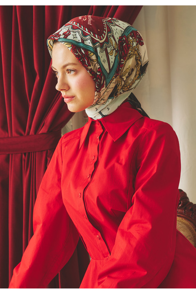 Freshscarfs Μαύρο Οπίουμ Κασκόλ Βισκόζης με Σχέδιο Η Πεντάμορφη και το Τέρας