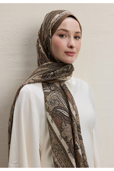 Freshscarfs Paısley Elegance Desen Şal Sütlü Kahve