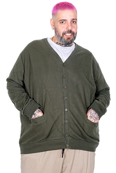 ModeXL Mode XL Ανδρική ζακέτα μεγάλου μεγέθους Vanize Selanik με κουμπιά 2054...