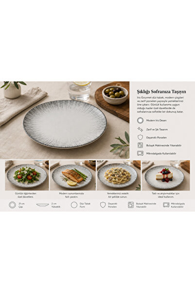 Bonna Porselen Bonna Por. Iris Gourmet 21 cm Flat Plate