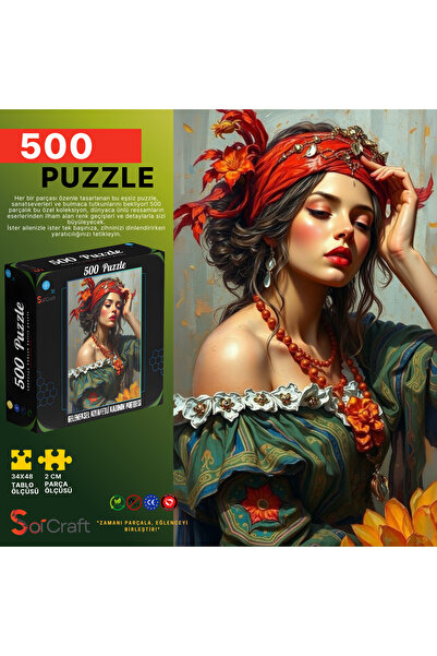 Soi Craft 500 Parça Puzzle Vintage Tarzı Geleneksel Kıyafetli Portresi #270