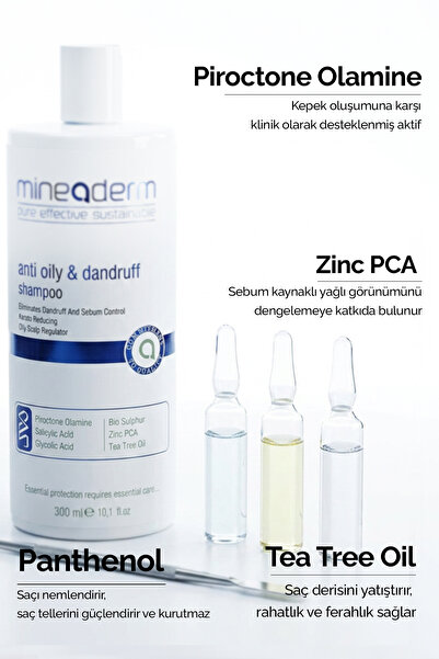 mineaderm Yağlı Saçlar İçin Kepek Önleyici Bakım Şampuanı /Anti Oily Dandruff Shampoo