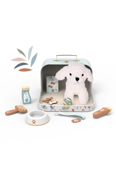 Speedy Monkey Set pentru copii cu valiza si catel de plus,