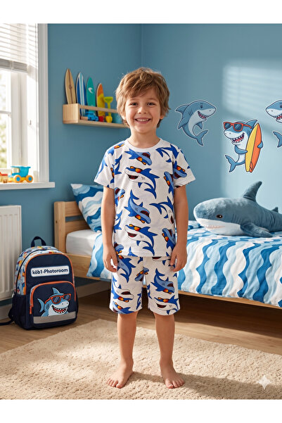 Pajama Shop Costum de pijama de vară pentru băieți, din țesătură subțire din ...