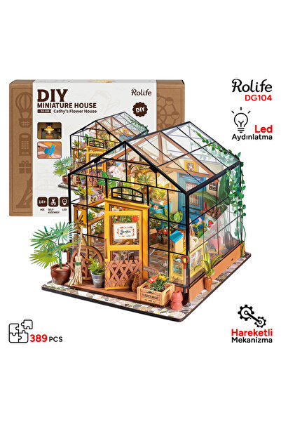 Rolife 3D пъзел Мини оранжерия цветарка Кати Направи си сам, RoLife, 231 части