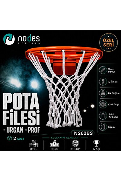 Nodes Basketbol Pota Filesi Ağı - Profesyonel - 10mm - Urgan - 2 Adet