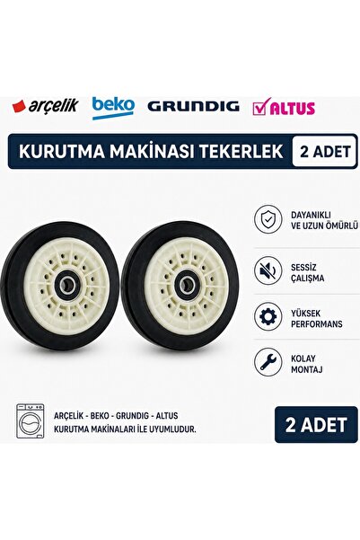 212YedekParça Arçelik 2772 Kt Çamaşır Kurutma Makinesi Tekerleği (2 Adet)