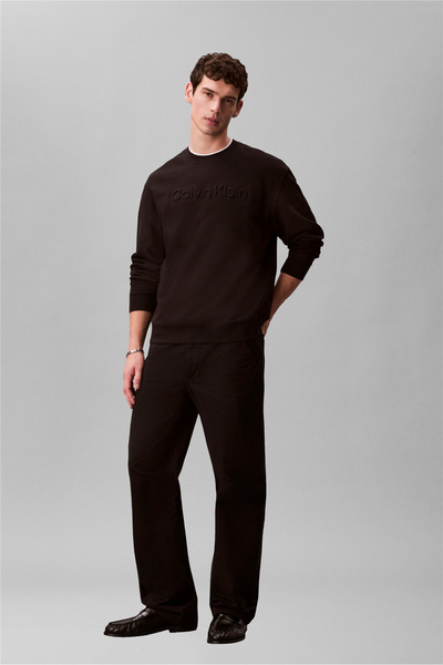 Calvin Klein Eu Sportswear Graphi Erkek Bisiklet Yaka Sweatshirt Siyah