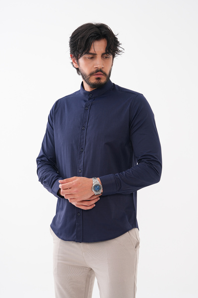GustmanModa LACİVERT HAKİM YAKA GÖMLEK
