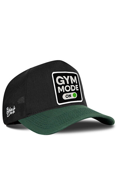 BlackBörk قبعة سائق الشاحنة ذات اللون الأخضر البترولي والأسود مع شعار Gym Mod...