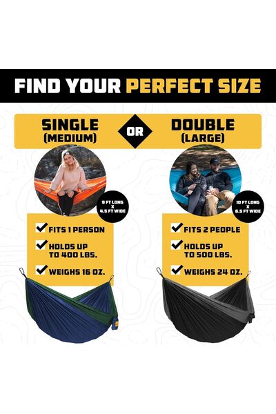 Arabest Camping Hammock with Tree Straps, 500lbs Portable for Backpacking Hik...