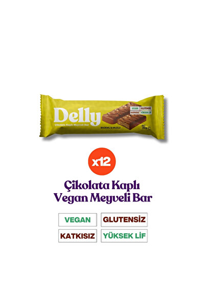 Delly 12 Adet Çikolata Kaplı - Bademli & Muzlu Bar 35g