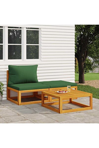 Concept Set mobilier de grădină cu perne, 3 piese, lemn masiv acacia