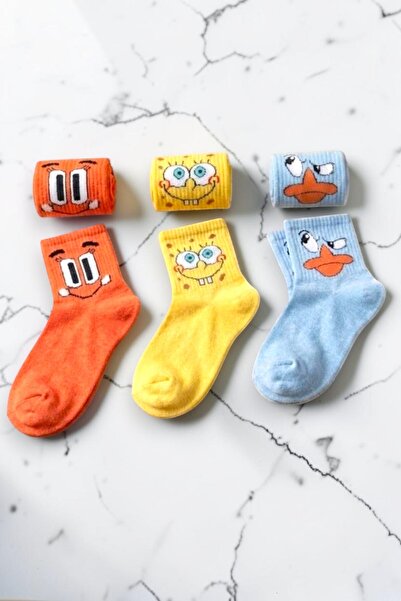 Socks Stores 3 чифта цветни, шарени унисекс чорапи от мек памук с текстура, т...
