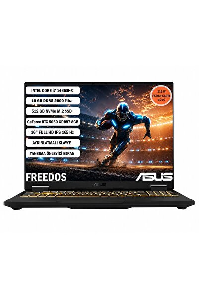 ASUS TUF Gaming F16 i7-14650HX 16GB 512GB SSD RTX 5050 16" FreeDOS FX608JHR-RV053
