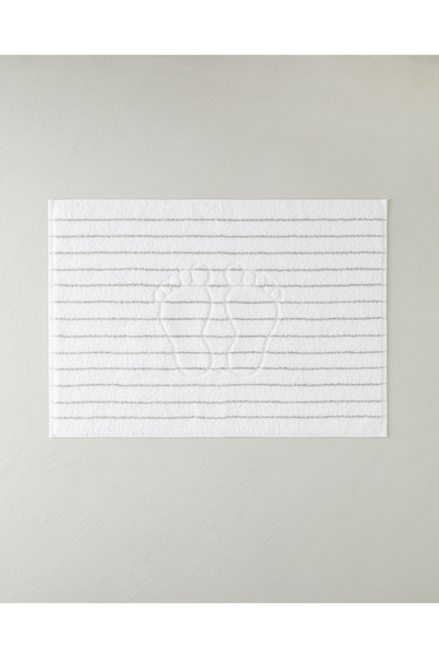 English Home Mono Stripe Pamuk Ayak Havlusu 50x70 cm Beyaz - Gri