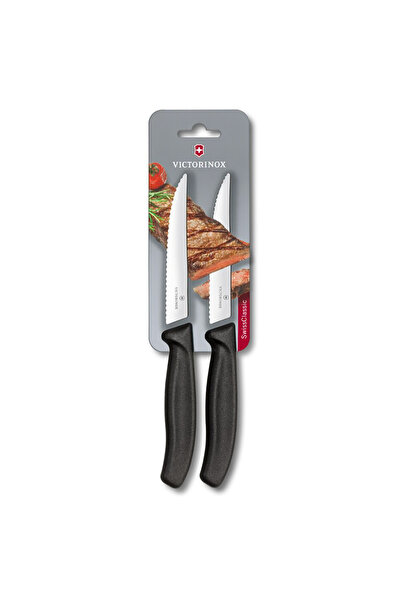 Victorinox 6.7933.B Paslanmaz Çelik 2’li Tırtıklı Bıçak Seti 12 cm Siyah