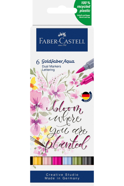 Faber Castell Set de markere solubile cu vârf dublu, 6 bucăți, pentru letteri...