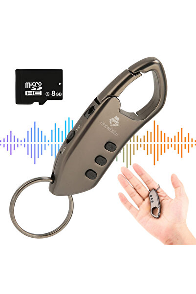 Spionescu Mini reportofon cu microfon ascuns, tip breloc, activare vocală, pl...