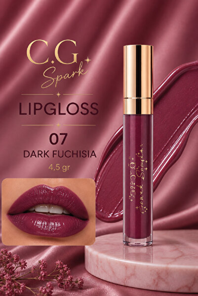 Huncalife Hunca Cashmere Gold Spark Lipgloss 07 Dark Fuchisia 4,5gr - Parlatı...