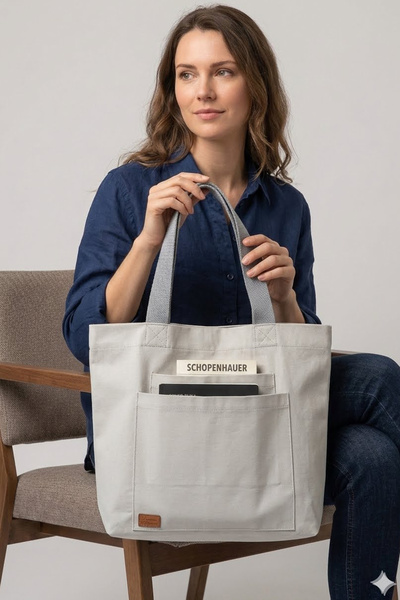 Ju Yaratıcı Tasarım Canvas Shoulder Bag Waterproof Fabric Stone Color