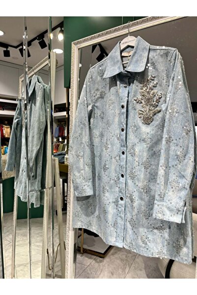 Modario Seli̇nada Sequence Detailled Jeans Jacket - Light Blue - 42