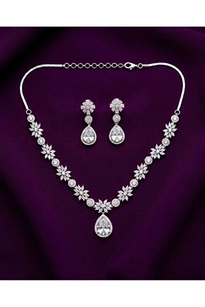 Generic Floral AD Drop Necklace Set