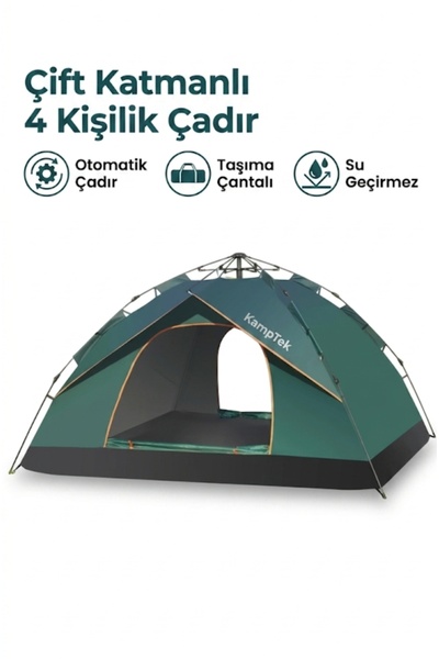 kamptek kamp teknolojisi Kamptek Outdoor 4 Kişilik Otomatik Kurulum Kamp Çadı...