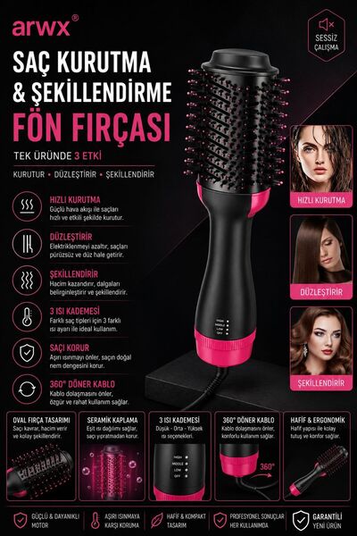 ARWX Saç Şekillendirici Ve Saç Düzleştirici Fön Tarağı Kurutma Makinesi Özel ...