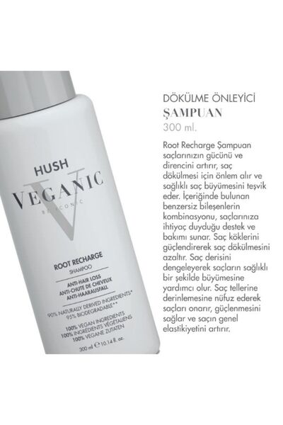 HUSH Veganic Root Recharge Dökülme Önleyici Şampuan 300 ml