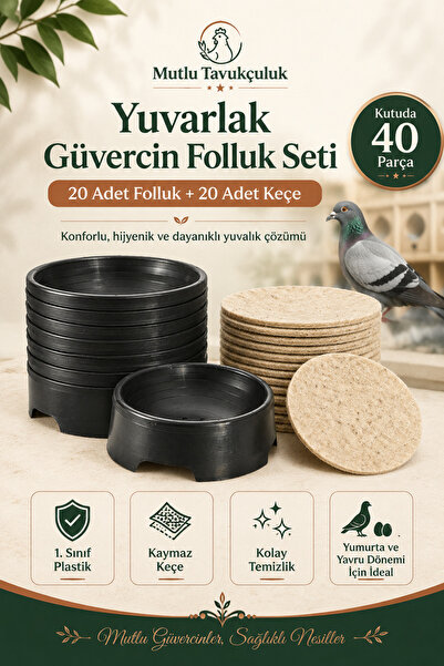 MUTLU TAVUKÇULUK Folluk 20 Adet 20 Adet Keçe Güvercin Oval Güvercin Folluğu V...