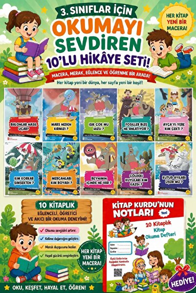 Ata Yayıncılık 3.Sınıflar İçin Okumayı Sevdiren 10 lu Hikaye Seti 10 (Kitap O...
