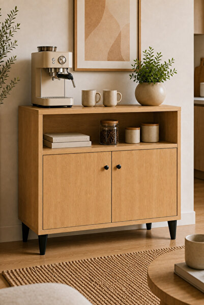 tino furniture Ebru Serisi Dekoratif Meşe Çok Amaçlı Dolap 90 cm