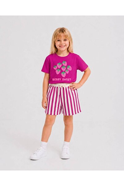 RAPAPA Girl's Strawberry Printed Top and Bottom Set 9306