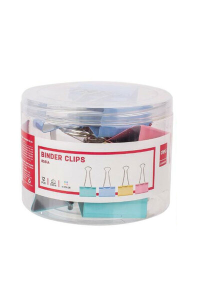 Deli Agrafe de birou 51mm Colorate 12 bucăți/cutie de plastic