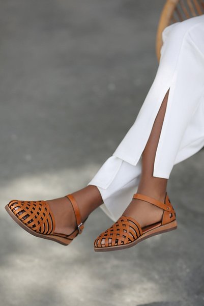 Ülkü Yaman Collection Women's Genuine Leather Sandals - Size 35 42