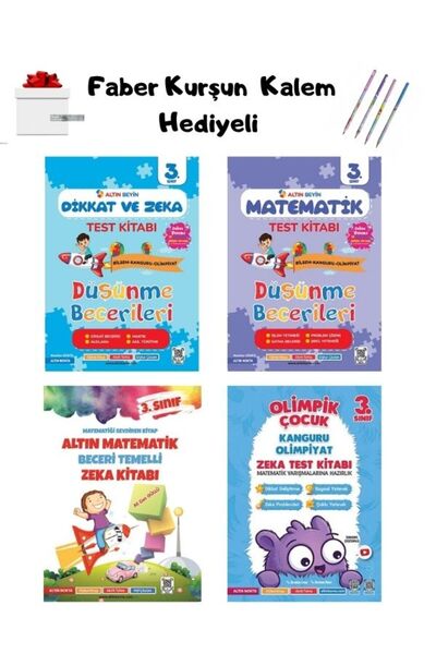 Nartest Yayınları 3.Sınıf Altın Beyin Dikkat + Matematik + Olimpik Çocuk + Al...