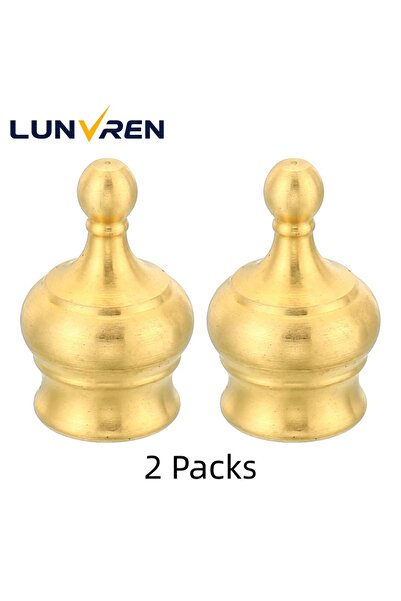 Choice Thread Lamp Finial Cap Knob, 2 Pack Brass Lamp Shade Harp Top Screw Ca...