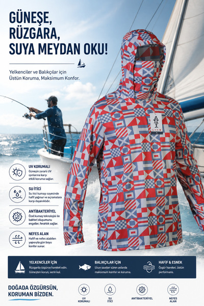 dkmoutdoor Orkw Kapüşonlu Uzun Kollu Balıkçı Ve Su Sporları Uv Korumalı Su It...