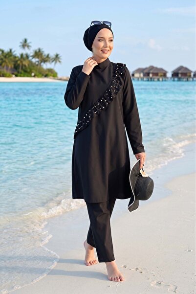 dilberfashion Ela Model Pearl 3-Piece Set Hijab Swimsuit Set