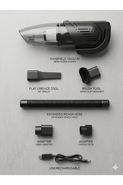 FWM Portable Handheld Car Vacuum Cleaner, 120W, Wet and Dry, with HEPA Filter...