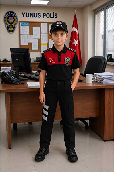 Lizsa Çocuk Polo Yaka Yunus Polis Kostümü Çocuk Polo Yaka Yunus Polis Kıyafeti
