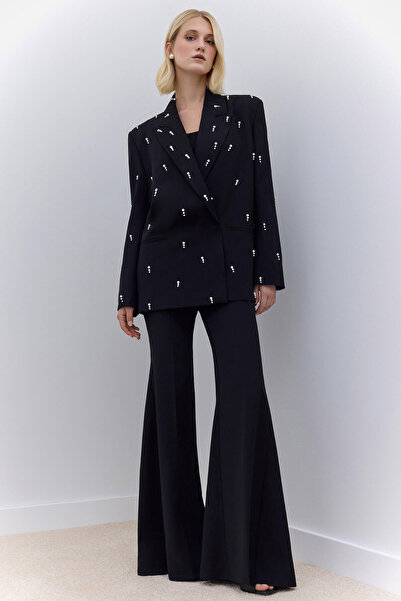 Manuka Pearl-Embellished Evening Jacket Black