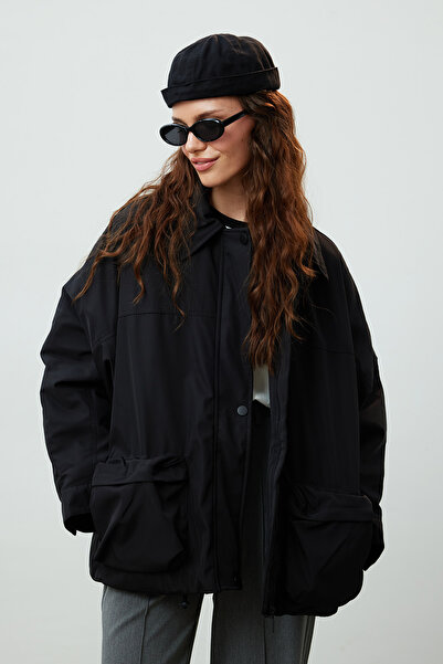Manuka OVERSIZE BOMBERMANTEL SCHWARZ
