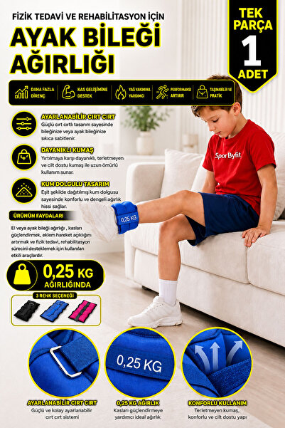 Spor Byfit 0.25 kg Physical Therapy Rehabilitation Sand Wrist Weight for Forc...