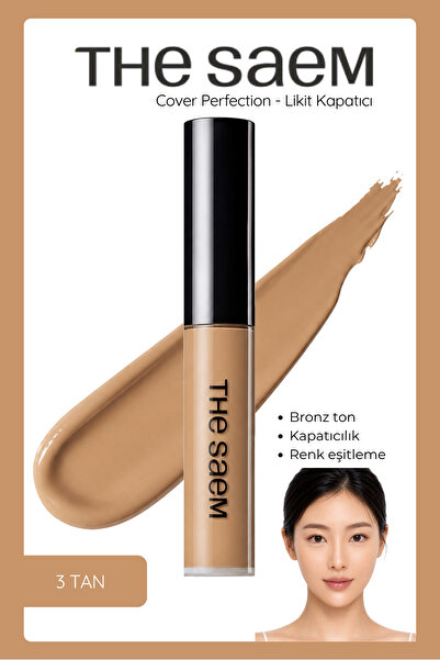 THE SAEM Uzun Süre Kalıcı Likit Kapatıcı Cover Perfection Tip Concealer - 3 T...