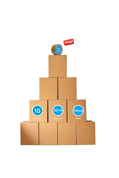 NASAQ 10Pcs Large Corrugated Cardboard Box Double Wall 100% Recyclable Brown ...