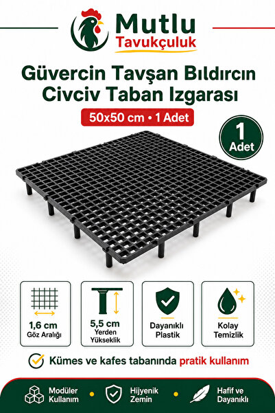 MUTLU TAVUKÇULUK Güvercin Tavşan Bıldırcın Civciv Taban Izgarası 50x50 cm 1 A...