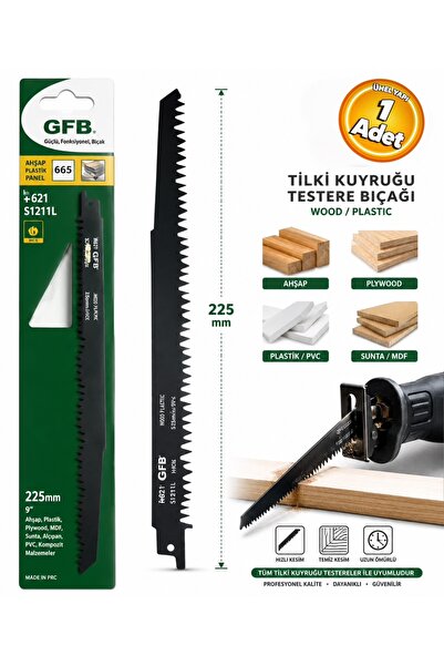 GFB GFB2261 S1531-L Ahşap Tilki Kuyruğu Ucu Ahşap Plastik Kesme Bıçağı 225 mm...